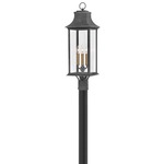 Adair 120V Outdoor Pier / Post Mount - Aged Zinc / Clear