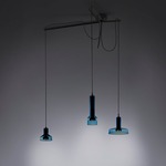 Stablight Triple Pendant - Black / Aqua Clear