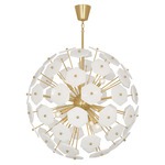 Vienna Globe Chandelier - Modern Brass / White Pulegoso