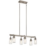 Braelyn Linear 6 Light Chandelier - Classic Pewter / Clear Seeded