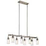 Braelyn Linear 8 Light Chandelier - Classic Pewter / Clear Seeded