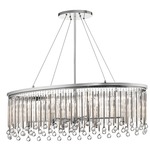 Piper Oval Chandelier - Chrome / Clear