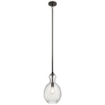Riviera Oval Pendant - Olde Bronze / Clear Ribbed