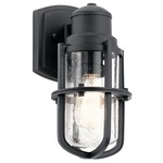 Suri Outdoor Wall Light - Textured Black / Clear Seeded