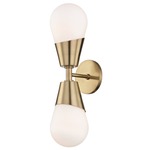 Cora Wall Light - Aged Brass / White