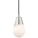 Cora Pendant - Polished Nickel / White