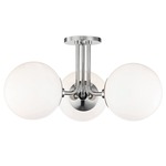 Stella Multi Semi Flush Ceiling Light - Polished Nickel / White