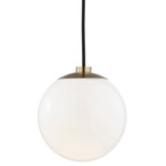 Stella Pendant - Aged Brass / White