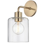 Neko Wall Light - Aged Brass / Clear