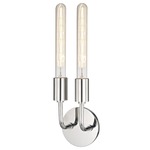 Ava Double Tube Wall Light - Polished Nickel