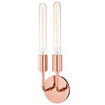 Ava Double Tube Wall Light - Polished Copper