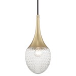 Bella Pendant - Aged Brass / Clear