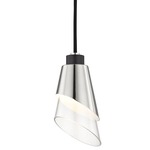 Angie Pendant - Polished Nickel / Clear