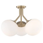 Estee Ceiling Light - Aged Brass / White