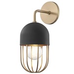 Haley Wall Light - Aged Brass / Black