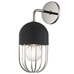 Haley Wall Light - Polished Nickel / Black