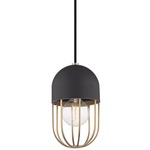 Haley Pendant - Aged Brass / Black