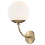 Carrie Wall Light - Aged Brass / White