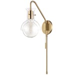 Riley Reading Wall Light - Aged Brass / Glass