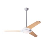 Flow Ceiling Fan with Light - Gloss White / Bamboo