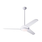 Flow Ceiling Fan with Light - Gloss White / White