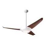 IC/Air3 DC Ceiling Fan with Light - Gloss White / Mahogany Wood