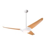 IC/Air3 DC Ceiling Fan with Light - Gloss White / Maple