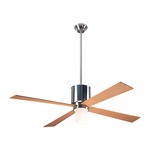 Lapa Ceiling Fan with Light - Bright Nickel / Maple
