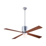 Lapa Ceiling Fan with Light - Galvanized Steel / Mahogany Wood