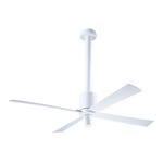 Pensi Outdoor Ceiling Fan with Light - Gloss White / White