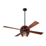 Stella Ceiling Fan with Light - Dark Bronze Body / Mahogany Details / Mahogany Blades