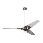 Torsion Ceiling Fan with Light - Bright Nickel / Nickel