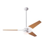 Torsion Ceiling Fan with Light - Gloss White / Maple