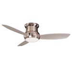 Concept II Outdoor Hugger Ceiling Fan with Light - Brushed Nickel / Silver