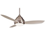 Concept I 52 inch Outdoor Ceiling Fan with Light - Brushed Nickel / Silver / White