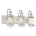 Lansing Bathroom Vanity Light - Satin Nickel / Clear