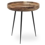 Bowl Side Table - Black / Natural Mango Wood