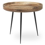 Bowl Side Table - Black / Natural Mango Wood