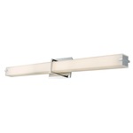 Squire Square LED Bathroom Vanity Light - Chrome / Opal