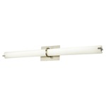 Squire Round LED Bathroom Vanity Light - Brushed Nickel / Opal