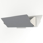 Applique a Volet Pivotant Double Wall Light - White / Aluminum