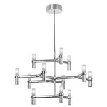 Crown Minor Chandelier - Polished Aluminum / Sandblasted Glass