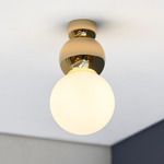 Ball Ceiling Light - Polished Brass / Opal