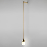 Ball Rod Bracket Wall Light - Polished Brass / Opal