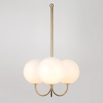 Triple Angle Ceiling Light - Satin Brass / Opal