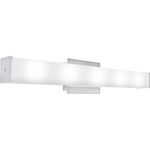 Lynn Bathroom Vanity Light - Chrome / White Glass