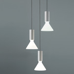 Pin Multi Light Pendant - Matte White / White