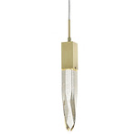 Aspen Pendant - Brushed Brass / Seeded Crystal
