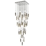 Aspen Square Multi Light Pendant - Chrome / Seeded Crystal