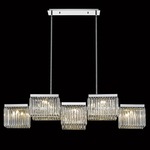 Broadway Linear Chandelier - Polished Nickel / Crystal